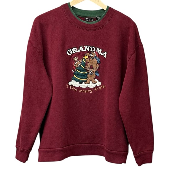 Vintage holiday grannycore crewneck sweatshirt, xl - Picture 1 of 9